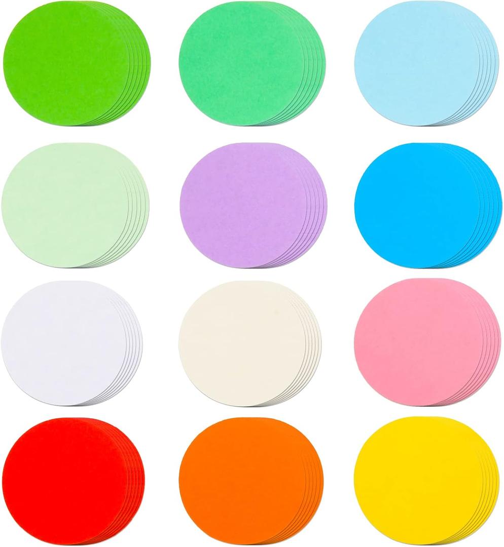 600 Pcs 2 Inch Round Cutouts Paper Circles Assorted Color Round Cut-Out Accents Construction Paper Circles Shape Die Cuts for Kids DIY Craft Project Back to School Classroom Bulletin Board Decor