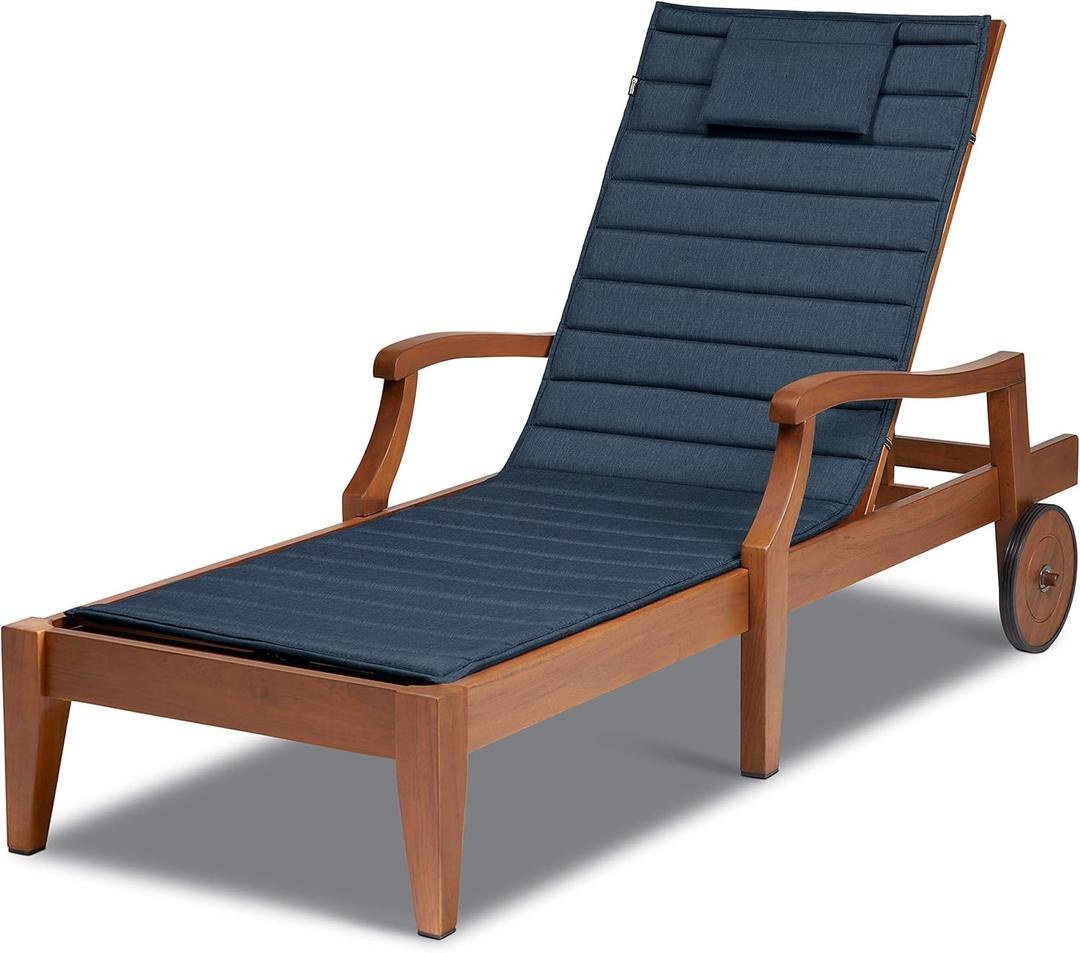 Classic Accessories Storigami Water-Resistant 72 x 21 Inch Chaise Lounge Cushion, Heather Indigo, Patio Cushion