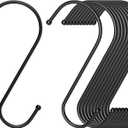 RELBRO Large S Hooks, 6 Inch Metal Hanging Plants Hooks, Reversible, Heavy Duty, Black, 12 Pcs