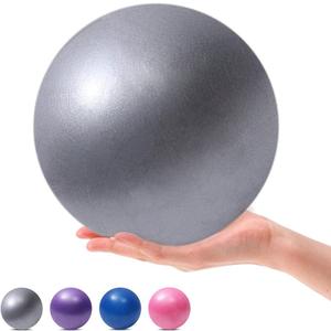 9 Inch Exercise Pilates Mini Yoga Balls Barre for Home Stability Squishy Training Physical Therapy Improves Balance with Inflatable Straw(Grey)