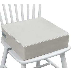 Eiury Toddler Booster Seat Dining Table Kitchen Chair, Waterproof Anti-Scratch PU Cushion, Non-Slip Bottom, Adjustable Buckle Straps, Easy Clean Portable Seat Cushion (Light Gray)
