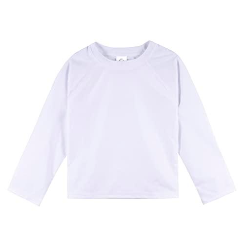 Gerber Unisex Baby Standard Toddler UPF 50+ Long Sleeve Rashguard Swim Shirt, White, 18 Months