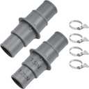 Pool Hose Adapter Connector Coupling 1-1/4" or 1-1/2" Plastic Pool Vacuum Hose Adapter for Swimming Pool Vacuums, Cleaners or Filter Pump Hoses - 2 Pack
