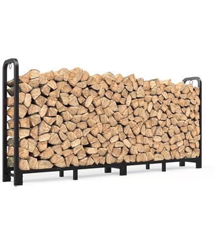 8FT Firewood Rack Outdoor for Store Logs Fireplace Wood Storage Indoor