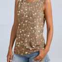 ORANDESIGNE Womens Floral Tank Tops Crewneck Sleeveless Shirts Casual Summer Loose fit Top Wlidflower Khaki Medium