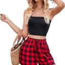 BUENOS NINOS Womens Comfy Summer Beach Short Athletic Sweat Elastic Waist Drawstring Pocketed Sport Casual Shorts (L)