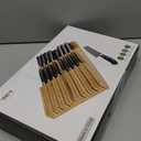 NIUXX Bamboo In-Drawer Knife Block Set for 16 Knives(Not Included), Large Kitchen Detachable Washable Cutlery Slot Organizer Storage Holder for Sharpening Steel and Cutter