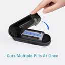 DEPAD Pill Cutter Splitter for Cutting Multiple Pills, Adjustable Pill Cutter Splitter for Small and Tiny Pills with Accurate Alignment, for Small or Large Tablets with Sharp Safe Blade (Black)