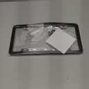 Black with Chrome Finish License Plate Frame - Stainless Steel Metal Frame with Screw Caps, 2 Pack (Chrome Black(Mirror Finish))