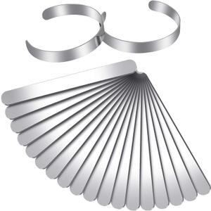 Hicarer 18 Pieces Adjustable Cuff Bracelet Blanks Stainless Steel Bangle Blanks DIY Cuff Bracelet Blank for Making Presents Stamping Jewelry, 3/ 8 x 6 Inches