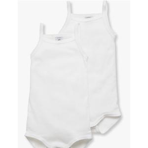 Baby Girl's 2 Pack CAMI Onesie Duo Style 15086-53725 Sizes NB-36/M (Size 6 Month Style 15086 Girls) White