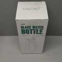 EALGRO 64 oz Glass Water Bottle With Straw and Handle, Half Gallon Sports Motivational Water Jug Flask with Silicone Sleeve, Large Water Cup with Time Marker for Travel, Gym, Black