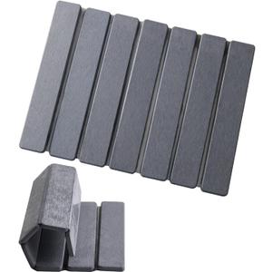 15.76 Inch Foldable Stone Bath Mat, Super Absorbent Diatomaceous Earth Mat, Dark Grey Easy Clean Rollable Drying Mat, Non-Slip Quick Dry Stone Bath Mats for Bathroom Kitchen Outdoor
