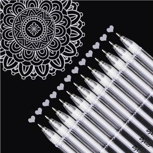 Dyvicl Metallic Silver Gel Pens, 0.8 mm Fine Point Pens Gel Ink Pens for Black Paper Drawing, Sketching, Illustration, Adult Coloring, Journaling, Set of 12