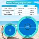 CALOBANA 12ft Inflatable Water Hammock, Round Floating Ring Float Island Platform River Floats Lake Raft Tanning Pool Lounger for Adults Party, Mint Green & Blue