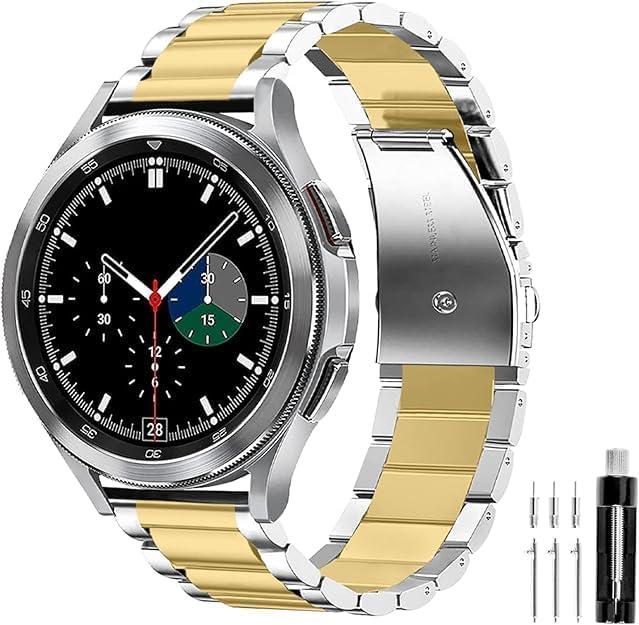 GOLDTOLUCK Stainless Steel Band Compatible with Samsung Galaxy Watch 8 7 6 5 4 Classic FE Pro 40mm 44mm 46mm 43mm 47mm 45mm 42mm 20mm Men Women Milanese Replacement Metal Elegant Casual