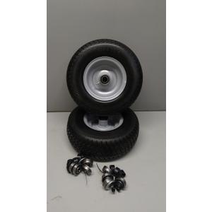 (2-Pack) 11x4.00-5 Flat-Free Lawn Mower Tires and Wheels, 3.4" Centered Hub, 3/4" & 5/8" & 1/2" Bushings, Zero Turn Front Replacement. 