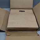 PAICUIKE 50 Pcs 11x6x11 Die Cut Tote Brown Paper Bags with Handle Bulk, Kraft Paper Grocery/Takeout Bags for Restaurant, Bakery, Retail