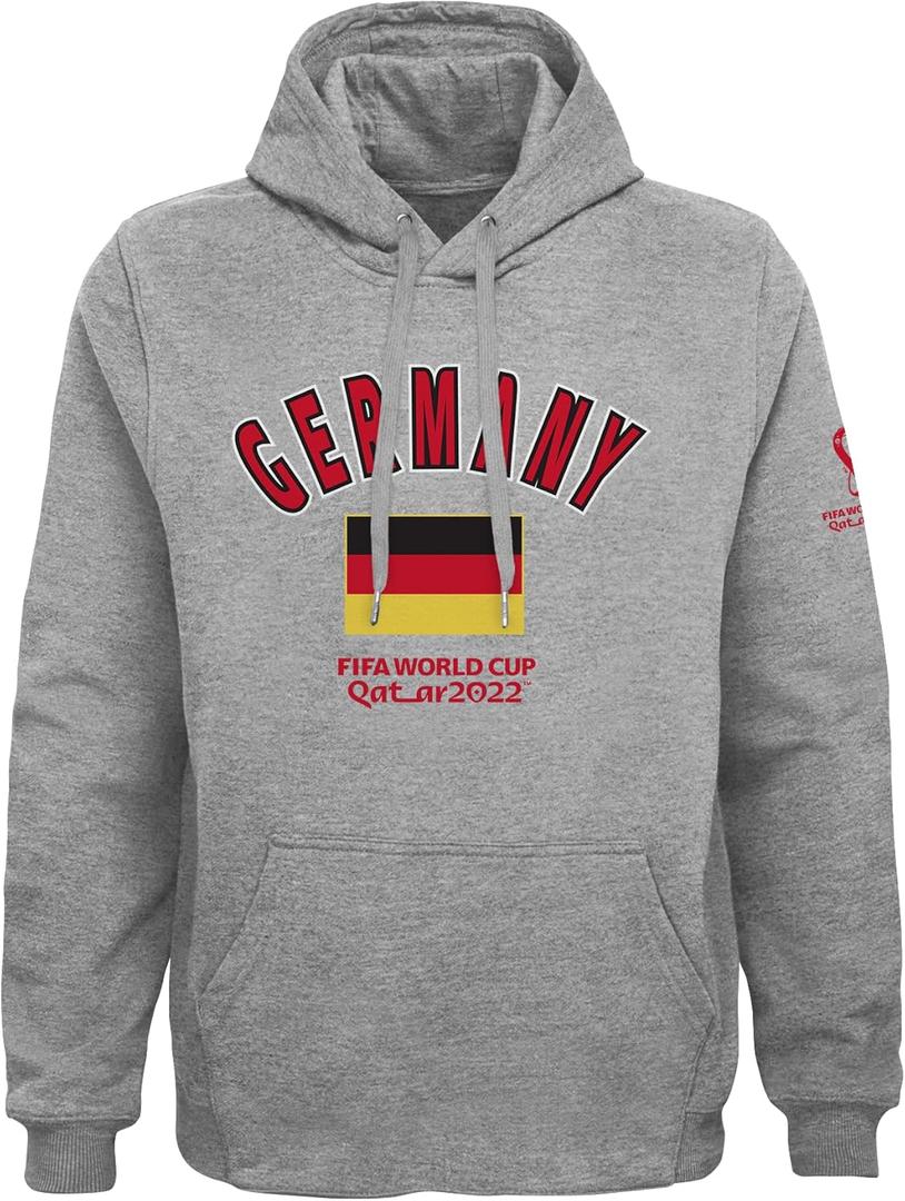 Outerstuff Men's FIFA World Cup Futbol Nation Fleece Hoodie (XX-Large, Heather Grey)