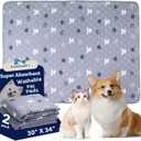 Washable Pee Pads for Dogs, 2 Pack 30"x34" Reusable Puppy Pads Super Absorbent Non-Slip Leakproof Training Mats Waterproof Pet Training Pads for Puppy Playpen, Crate, Whelping