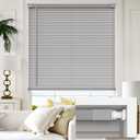 LazBlinds No Tools No Drill 1" Vinyl Mini Blinds, Cordless Blinds for Windows, Light Filtering Horizontal Window Blinds & Shades, 27" W x 64" H, Grey