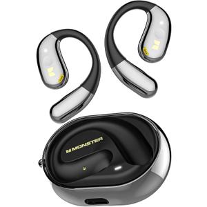 Monster Open Ear AC360, Wireless Bluetooth Rotary Earphone, with Lanyard, Upgraded Bluetooth 6.0, Touch Control, 24h Long Battery Life, IPX5 Waterproof,Long-Lasting Wear Without FatigueBlack