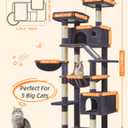 Taoqimiao Cat Tree 71-Inch, Cat Tower for Indoor Cats Large Adult, Multi-Level Large Cat Condo, 8 Sisal Scratching Posts, Metal Frame Cozy Hammock, Scratch Board, 2 Top Perches, Smoky Gray MS026LG