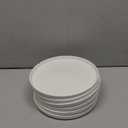 Brew To A Tea - White Porcelain Dessert Plates, Set of 6, 8.2 inch, Small Plates for Appetizers, Lightweight, Durable, Dishwasher Safe