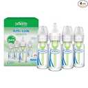 Dr. Brown's AntiColic Options+ Narrow Glass Baby Bottle with Level 1 Slow Flow Nipple, BPAFree, 4 oz/120mL, 4Pack, 0m+