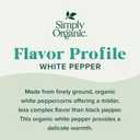 Simply Organic White Pepper, 2.86-Ounce Jar, Lightly Flavor Sauces, Fish, Chicken & Potato Dishes, Milder Earthy Flavor (EXP 02/11/26)