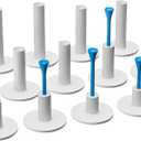 Rubber Golf Tees for Mats, Golf Tee Holder for Driving Range & Simulator, Unbreakable Golf Mat Tee - Golf Accessories for Indoor & Outdoor Practice, 6 Sizes Rubber Tees & 2 Sizes Tees (32 Pcs)