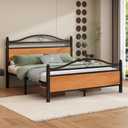 Queen Bed Frame with Headboard,Heavy Duty Steel Slats Support Mattress Foundation-Under Bed Storage, No Box Spring Needed, Noise Free，Black