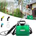 Battery Powered Garden Sprayer 2 Gallon, Upgrade Powerful Electric Sprayers with 3 Mist Nozzles, Retractable Wand, Garden Sprayers with Adjustable Shoulder Strap for Lawn, Cleaning