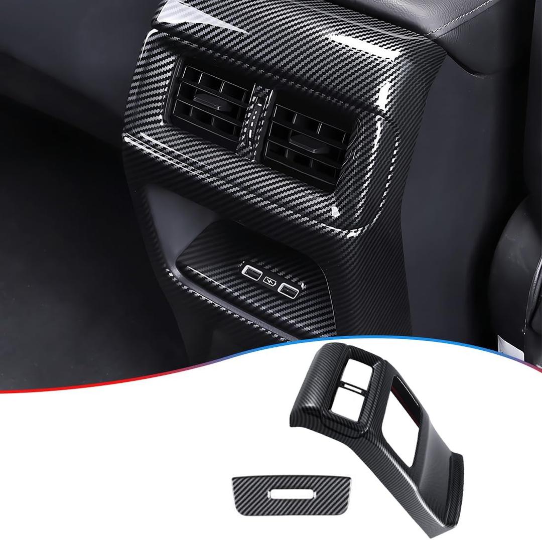MUXEE Central Control Rear Air Condition Vent Outlet Cover Trim for Honda CRV CR-V 2023 2024 2025 2026 - ABS Carbon Fiber Sport Interior Accessories