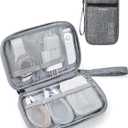 BAGSMART Cord Organizer Travel Cable Organizer Bag Tech Electronic Organizer Travel Case, Travel Essentials for Charger, Cable, Phone, Flash drive, Single Layer - Grey