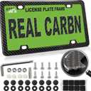 Real Carbon Fiber License Plate Frame 100% Pure Carbon Fiber Frame Black License Plate Holder Cover Universal Car Tag Frame for Men/Women Gift - 1 Pack 4 Hole