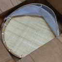 Round Bamboo Tent Basket with lid, Vegetables/Fruits, Bread, Storage Basket (14.1 inches in Diameter)