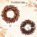 Hollyone 20inch Fall Wreath for Front Door Outdoor Fall Wreath Wheat Stalks Grain Rustic Boho Thanksgiving Harvest Wreaths Pampas Grass Wreaths Farmhouse Porch Harvest Festival Home Decor Red