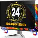 Magnetic Privacy Screen for 24 Inch Monitor 16:9 Aspect Ratio, Removable Anti Blue Light Filter with Eye Protection,Hanging Anti-Spy Protector for Flat Desktop Computers