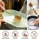 8 Pieces Dish Brush Set, Kitchen Cleaning Set,with Pot Brushes and Cleaning Cloths, Wooden Handle Scrubbers for Kitchen Cleaning Dishes, Pans, Bottles, Pots, Vegetables