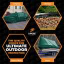 Heavy Duty Poly Tarp 20 Feet x 30 Feet 10 Mil Thick Waterproof, UV Blocking Protective Cover - Reversible Green and Black - Laminated Coating - Grommets - by Xpose Safety