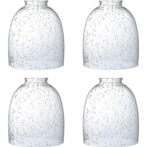 4 Pack Clear Seeded Glass Replacement Shades Covers for Ceiling Fan Light Fixtures Pendant Lighting Chandelier Vanity Light Kitchen Island Light, 2-1/8" Fitter, 5.47" High, 4.76" Diameter