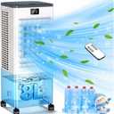 Portable Air Conditioners,3-in-1 Evaporative Cooling Fans that Blow Cold Air, 4 Modes 3 Speeds, 120Oscillation, LED Display, 12H Timer, Windowless Portable AC w/ 8L Tank & Remote for Home Bedroom
