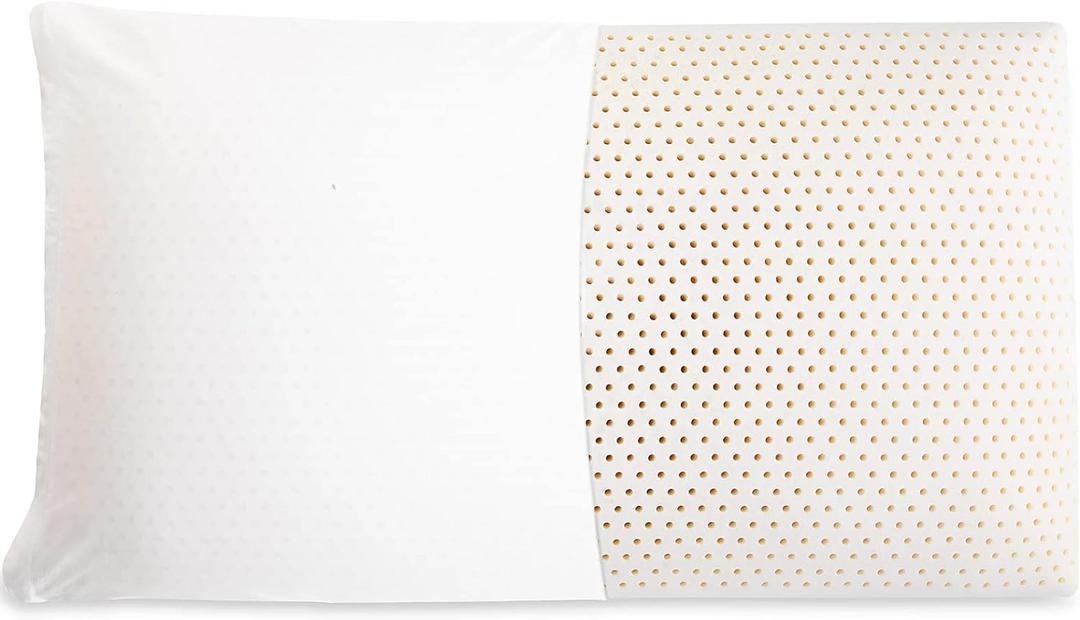 Artka Talalay 100% Natural Premium Latex Pillow (Standard Size), Helps Relieve Pressure, Bed Pillow for Sleeping, Neck Pain Relief Help, for Side Back Stomach Sleeper with Removable Cotton Cover (Standard-H6.2'')