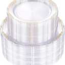 U-QE 100PCS Clear Gold Plastic Plates - Disposable Heavy Duty Clear Plates with Gold Rim Including 50PCS 10'' & 50PCS 7.5'' Perfect for Party, Weddings