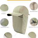 Mens Sun Hat with Breathable Mesh Sun Hats for Men Sun Protection Fishing Hat with Neck Flap for Hiking Cycling (Light Beige)