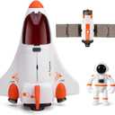 Spaceship Shuttle Toy for Kids, Space Rocket with Astronaut , Spacecraft Playset with Light and Sound, Real Steam/Vapour Function, Role Play Astronauts Toy