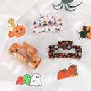 3PCS Halloween Hair Clips Ghost Spider Web Pumpkin Witch Claws Fall Large Claw Clips for Thick Thin Hair Cute Halloween Hair Accessories for Women Girls Party Favors Pinzas Para El Cabello