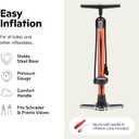 Schwinn Air Center Series or Basic Floor Pump, for a Range of Bikes, 100, 120 or 160 PSI, Soft Grip Handle, Dual Head for Schrader and Presta Valves, Manual Air Pump