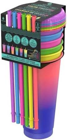 Manna 6 Pack Reusable & Eco-Friendly Color-Changong Tumblers Set